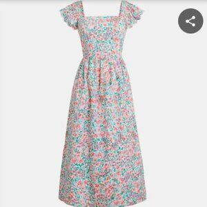 J.Crew Ruffle Sleeve Midi Dress NWT Size 2